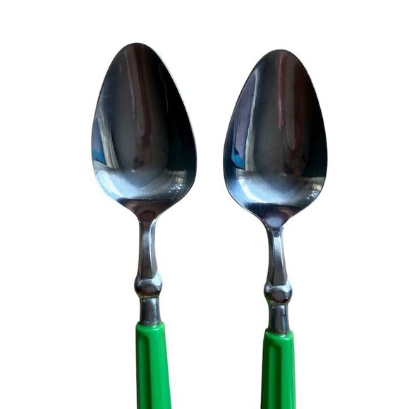 Vintage Oxford Hall Place/Oval Soup Spoon Fashion Wear-Lime Green Japan7 1/2 in - Picture 3 of 10